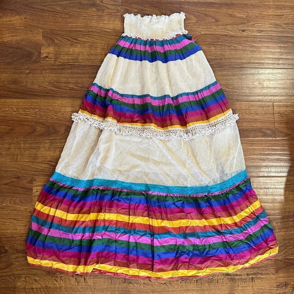 BSB Jeans striped colorful crochet skirt